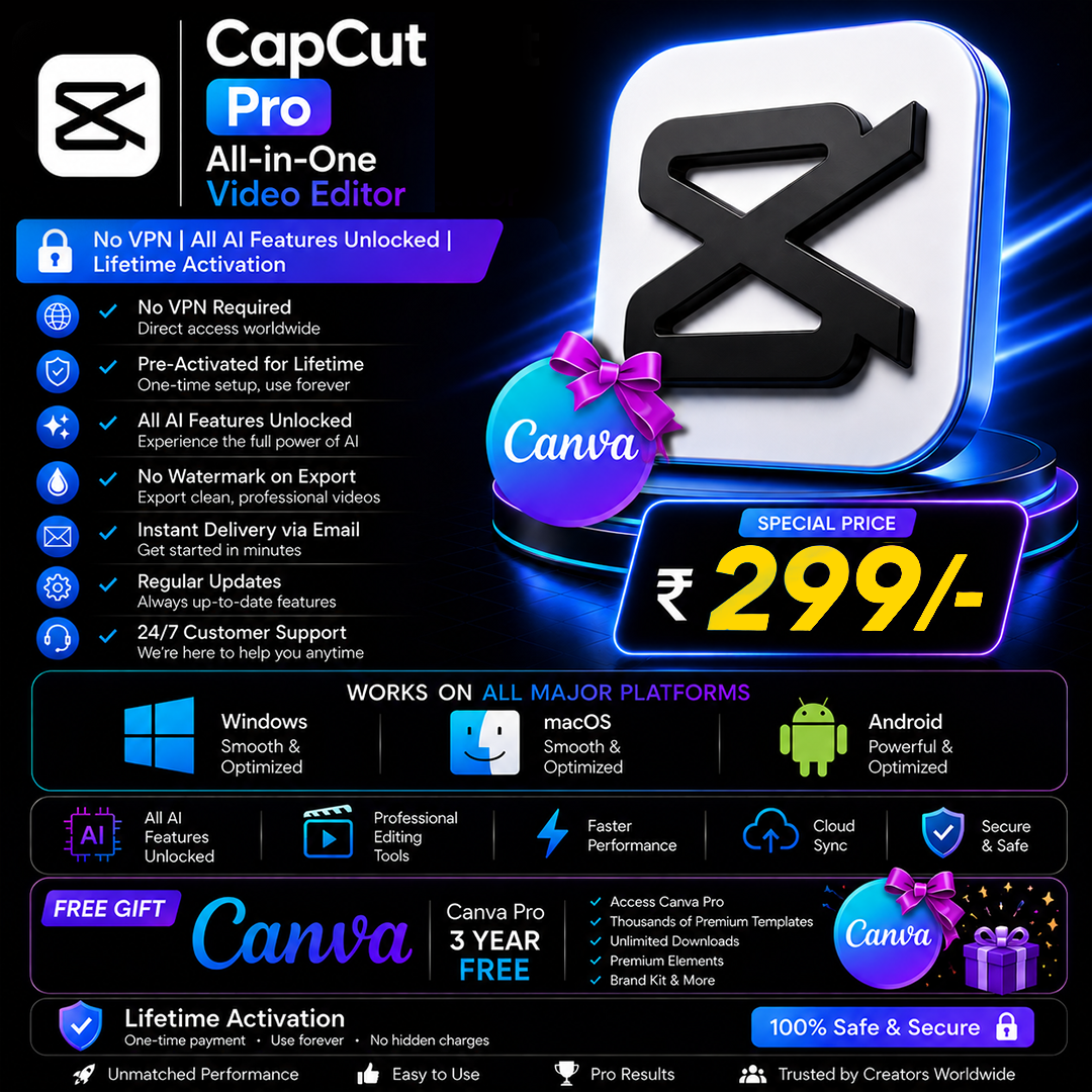 Cut Pro Lifetime Activation + FREE Canva Pro 3 Years | No VPN Required | All AI Features Unlocked