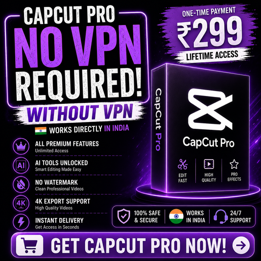 Capcut Pro for Lifetime| No VPN | All AI Features Free