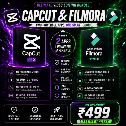 Capcut Pro for PC | No VPN | All AI Features Free + Wondershare Filmora 15 for Windows + Ai